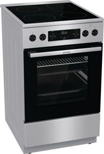 Gorenje GECS5C70XPA Elektroherd mit Glaskeramik-Kochfeld, mit Airfry, FrozenBake und Pizza-Funktion, GentleClose, 50cm Breite
