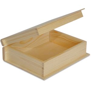 Creative Deco Buchbox Holzbox mit Deckel Holzkiste Kiste | 24 x 19 x 7,5 cm | Buch Box Schatulle | Ideal für Wertsachen, Spielzeuge und Werkzeuge