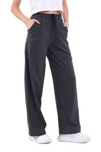 COMEOR Jogginghose Damen Weites Bein (Dunkelgrau 2XL)