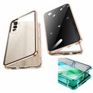 Für Samsung Galaxy S23 5G Handy Tasche Beidseitiger Magnet Glas Bumper Privacy