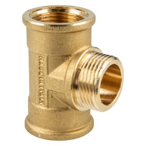 tecuro T-Stück Innengewinde Rp x Außengewinde G  x Innengewinde Rp 3/4 Zoll, MS-blank CW617N