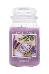 Village Candle Lavendel Meersalz 602g Duftkerze im Glas Lavendel mit Meersalz