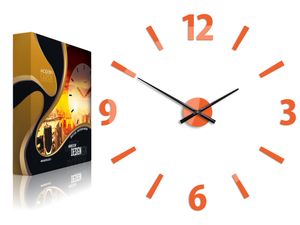 ModernClock, Uhr, wanduhr orange groß, wanduhr 75cm, Klaus orange, DIY, Wohnzimmeruhr