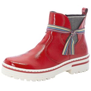 Rieker Damen Stiefeletten Chelsea Boots Plateau Z8190-33, Größe:40 EU, Farbe:Rot