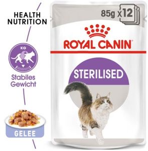 Royal Canin ¦ Sterilised in Gelee - 12 x 85g ¦ nasses Futter in Pouchbeutel für steralisierte Katzen