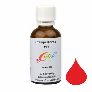 Creleo - Stempelfarbe rot 50 ml ohne Öl Premium Stempelfarbe PREISHIT