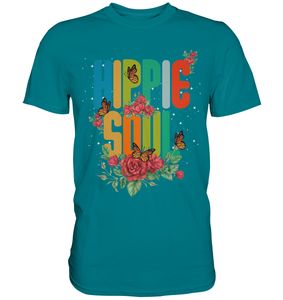 Frauen Hippie Schmetterling T-Shirt – Diva Blue / S
