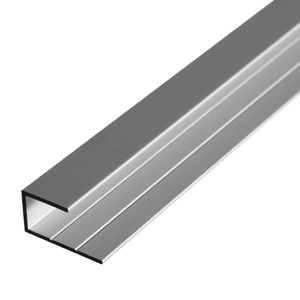 10, S-Polytec® Aluminium U-Profil 8mm Silber eloxiert (2 Meter), Alu Abschlussprofil, Aluprofil für Vinyl-Boden und Aluverbundplatten Dibond