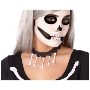 Náhrdelník z bílých halloweenských kostí