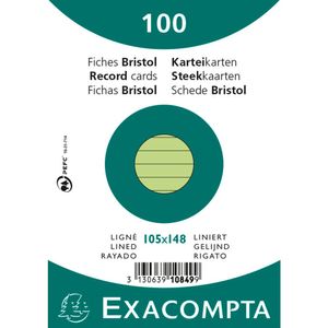 EXACOMPTA Karteikarten DIN A6 liniert grün 100 Karteikarten