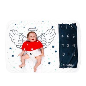 71,1 x 101,6 cm Baby-Monats-Meilenstein-Decke für Mädchen, Jungen, Blumenflügel, Rahmen, Neugeborene, Foto-Stütze, Hintergrund, super weicher Flanell