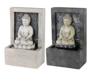 Tischbrunnen Zimmerbrunnen Buddha Keramik 23cm Grau 1 Stück sortiert