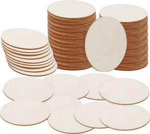 Belle Vous 100er Pack Holzscheiben 10cm - 100er Set Holzscheibe Untersetzer Holz - 100x Holzplatte Rund - 100 Holzscheiben Zum Basteln Kleine