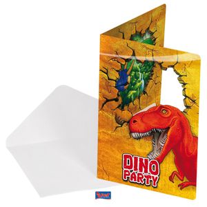 6 Dinosaurier Party Einladungskarten