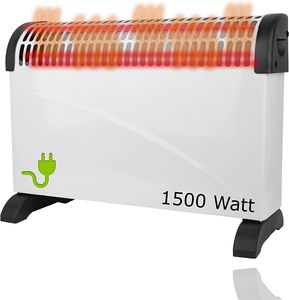 XXL 1500 Watt Elektroheizer Heizer Heizung Konvektor - Mobiles Heizgerät Elektroheizung - Energiesparend - Room Heater - Heizlüfter (Konvektionsheizung 1500 Watt) [Energieklasse A+]