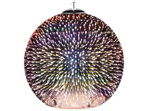BELIANI Hängeleuchte Kupfer Glas mit Schirm in Kugelform 3D-Feuerwerk-Effekt Skandinavischer Stil für Wohnzimmer Esszimmer