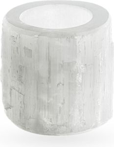 Natürliche Selenit Kerzenhalter 6x6cm Edelstein Leuchter Deko Quarzkristall