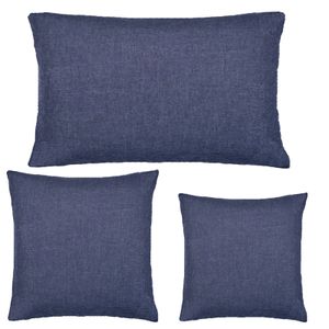 JEMIDI 2x Kissenbezug Kissenhülle 40x60 cm - 2er Set Kissen Bezüge Kissenhüllen im Leinenlook - Doppelpack Kissen Bezug Hülle - versch. Farben