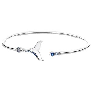 Thomas Sabo AR109-644-1 Damen-Armreif Schwanzflosse mit blauen Steinen, 17 cm