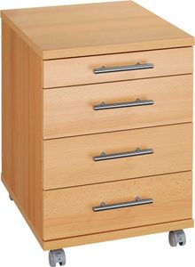 MÖBELPARTNER Rollcontainer buche 4 Auszüge 42,0 x 50,0 x 52,0 cm