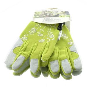 BLACKFOX® Garten - Handschuhe Lady´s Line JARDY Lime mit Blumendruck Größe 7/S