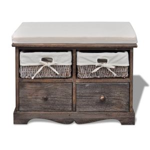 vidaXL Sitzbank mit Stauraum Braun 62×33×42 cm Paulownia Holz vidaXL Sitzbank mit Stauraum Braun 62×33×42 cm Paulownia Holz