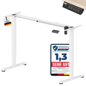 ALBATROS UP30 weiss Gestell für Schreibtisch Höhenverstellbar Elektrisch mit Motor, weiss - Stufenlos Höhenverstellbares Schreibtischgestell / Tischgestell, Farbe:Weiss