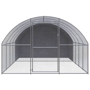 vidaXL Outdoor-Hühnerstall 3x4x2 m Verzinkter Stahl