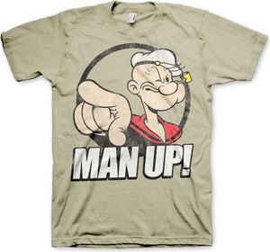 Popeye - Man Up! T-Shirt - X-Large - Khaki