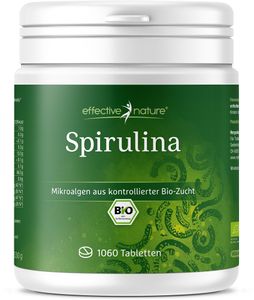Spirulina Bio Presslinge - 1060 Tabletten - Reines Bio Spirulina (Arthrospira platensis) - Vegan