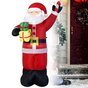 LZQ 180 cm Weihnachtsmann Aufblasbar Nikolaus Santa Claus Weihnachtsdeko Weihnachte mit  LED Beleuchtet