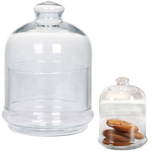 Excellent Houseware Glasbehälter | Vorratsglas mit Deckel Glasglocke für Kekse Süßigkeiten