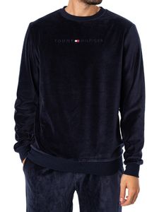 Tommy Hilfiger Herren Lounge-Velours-Sweatshirt, Blau M