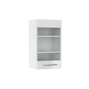 Vicco Küchenschrank Glas Fame-Line, 40 cm, Weiß Hochglanz/Weiß