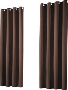 heimtexland ® Verdunklungsvorhang 1 Paar Verdunklungsgardinen Thermovorhänge Ösenschal  Schoko-Braun HxB 145 x 135 cm
