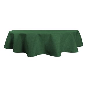 Tischdecke oval dunkelgrün 130x220 cm Leinenoptik Lotuseffekt Tischwäsche Wasserabweisend Tischtuch