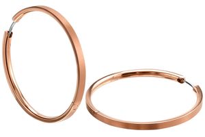 Boccia Damen Creolen aus Titan 2.5mm Ø 40mm in roségoldfarben - 0508-10