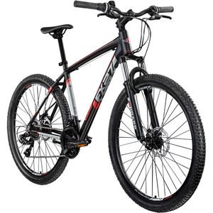 Zündapp FX27 27,5 Zoll Mountainbike 160 - 185 cm MTB Hardtail Fahrrad 650B 21 Gänge Scheibenbremsen Damen Herren Jugendliche unisex, Farbe:schwarz/rot, Rahmengröße:48 cm
