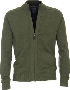 REDMOND Casual Herren Strickjacke Stehkragen Zipper Regular-Fit Olivgrün XL REDMOND Casual Herren Strickjacke Stehkragen Zipper Regular-Fit Olivgrün XL