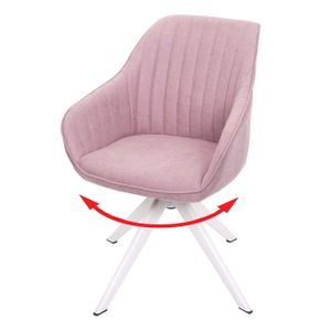 Esszimmerstuhl MCW-K27, Küchenstuhl Stuhl mit Armlehne, drehbar Stoff/Textil  rosa