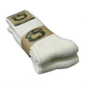 Ponožky z ovčí vlny Sibiřky - Volný lem - 1 pár, Barva přírodní, Velikost EU 43 - 47