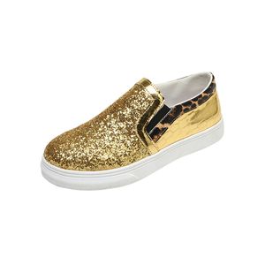 Damen Slip On Mokassins Flats Atmungsaktive Freizeitschuh Mode Glitter Halbschuhe Outdoor Gold,Größe:EU 37