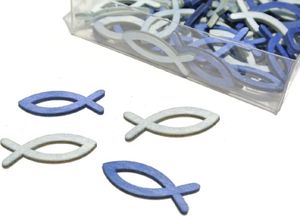 Kleine Holzfische I 144 Stück I 4 cm I Streudeko I Tischdeko Kommunion Taufe - 0,04 € pro Stück