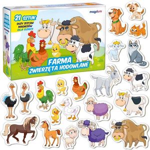 Kühlschrankmagnete - Bauernhoftiere - Bauernhof - Magnetset für Kinder 21 Stück