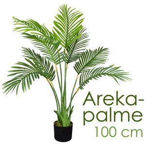 Künstliche Palme groß Kunstpalme Kunstpflanze Palme künstlich wie echt Plastikpflanze Auswahl Dekoration Deko Decovego, Auswahl Palme Pflanze:Palme Modell 10 (Arekapalme 100 cm)