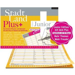 Stadt Land Plus Junior / Großer Spielblock für lustigen Ratespaß / Tolle Unterhaltung für Groß und Klein