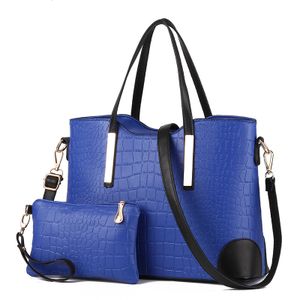 Schultertasche für Damen Groß Set für Frauen Umhängetaschen Handtasche (Blau)