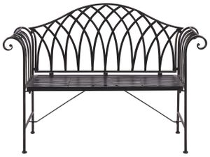 Gartenbank Metall Schwarz Breite 130 cm für Terrasse für Garten für Balkon