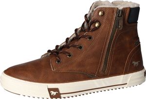 Mustang Herren Sneaker High Top Stiefelette Reißverschluss Warmfutter 4172-604, Größe:45 EU, Farbe:Braun