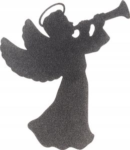Weihnachtsengel Anhänger mit Trompete Stahl Silber Weihnachtsdekoration
